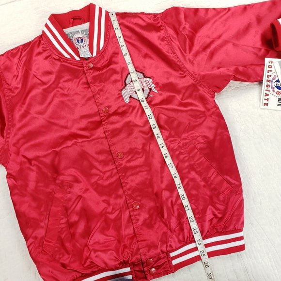 NWT Ohio State Buckeyes Satin Varsity Bomber Jacket Fits Mens Small To Medium - Picture 5 of 12